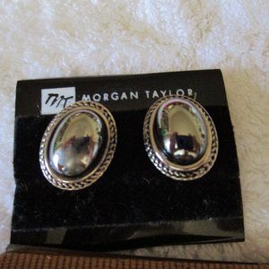 Morgan Taylor Hematite Silver Tone Clip Earrings